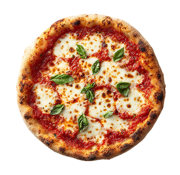 A Margherita pizza with fresh tomatoes and cheese.