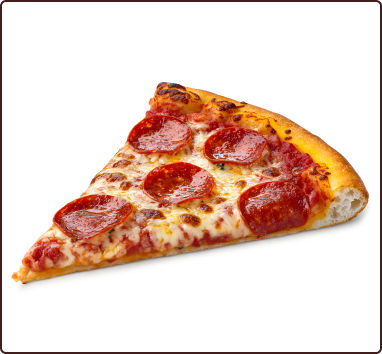 A slice of pepperoni pizza.